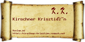 Kirschner Krisztián névjegykártya